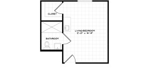 APT A - 298 SF, STUDIO