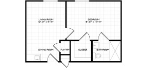 APT D - 419 SF, ONE BEDROOM